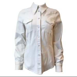 Baum Und pferdgarten Merinda Denim western shirt jacket white 70s collar 38 S M